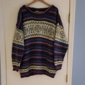 Pole To Pole Vintage Handmade 100% Wool Sweater